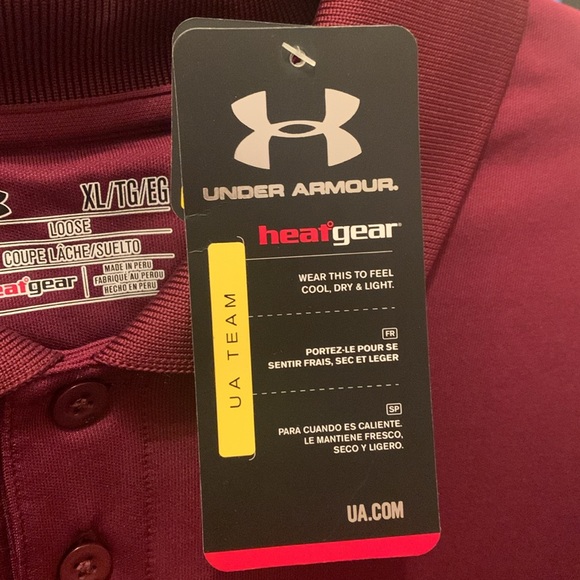 UNDER ARMOUR XL POLO IN RICH BURGUNDY - Picture 7 of 10